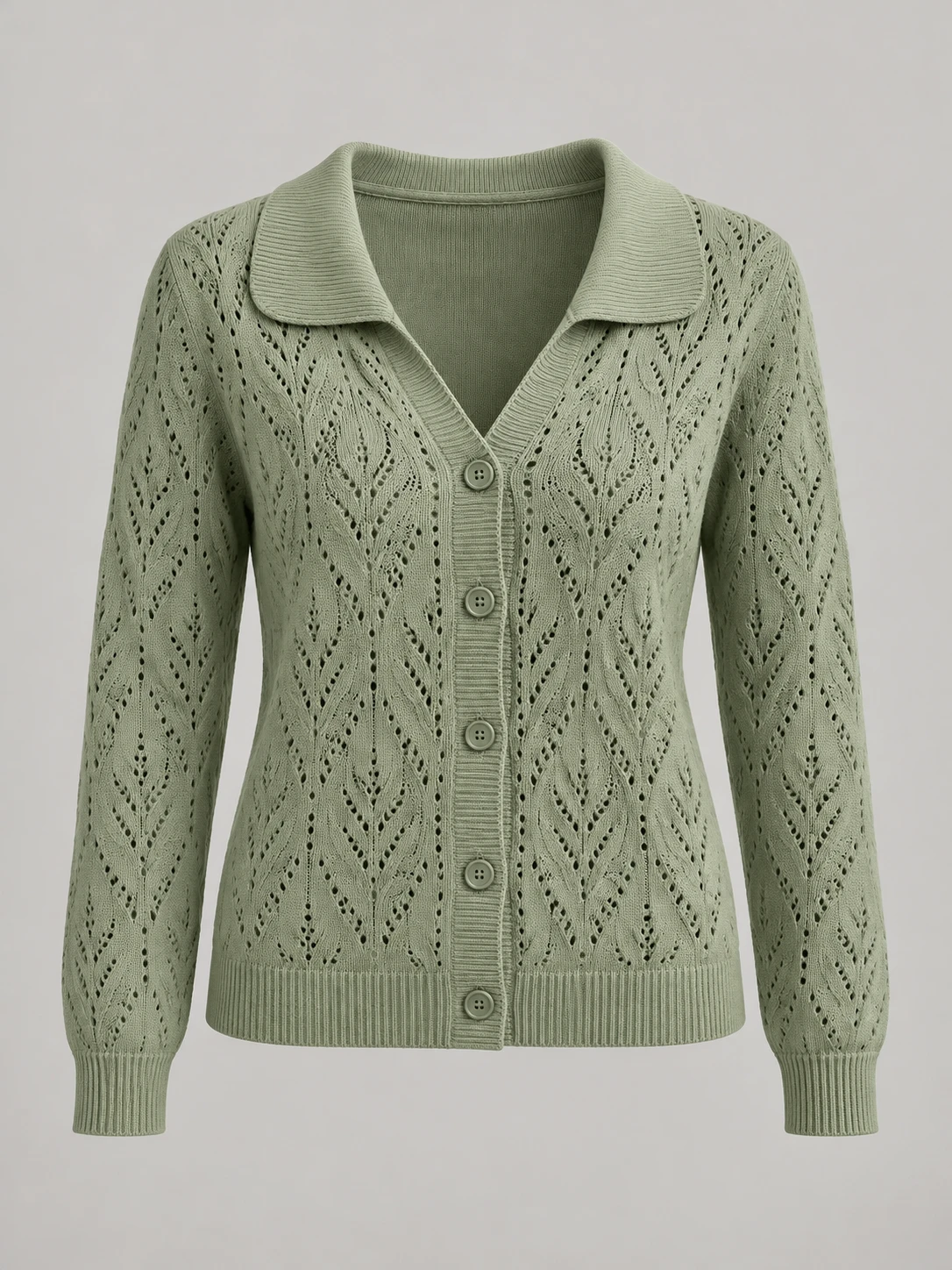 Poet Collar Cardigan in Sage